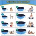 thumbnail image 6 of Foldable Dog Pool, 79" x 14" Large Kiddie Pool with Hard Plastic, Non-Slip Dog Bath Tub for Outdoor Backyard, Collapsible Dog Swimming Pool for Kids Dogs Pets (Blue), 6 of 12