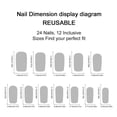 thumbnail image 3 of ONLYEOR Rectangular Press On Nails, Blue Water Ripple French with 3D Flower & Pearl, Removable Fake Nails, 3 of 8