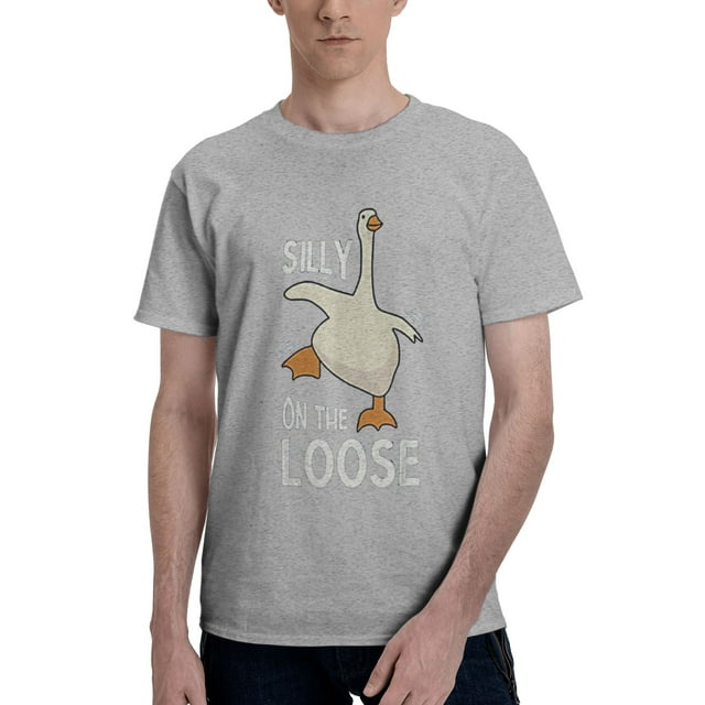 Silly Goose On The Loose Men's Basic Short Sleeve T-Shirt Gray 3X-Large