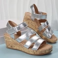 thumbnail image 6 of Viluyesy Womens Gladiator Sandals, Open Toe Ankle Strap Wide Width Summer Strappy Shoes Silver, 6 of 6