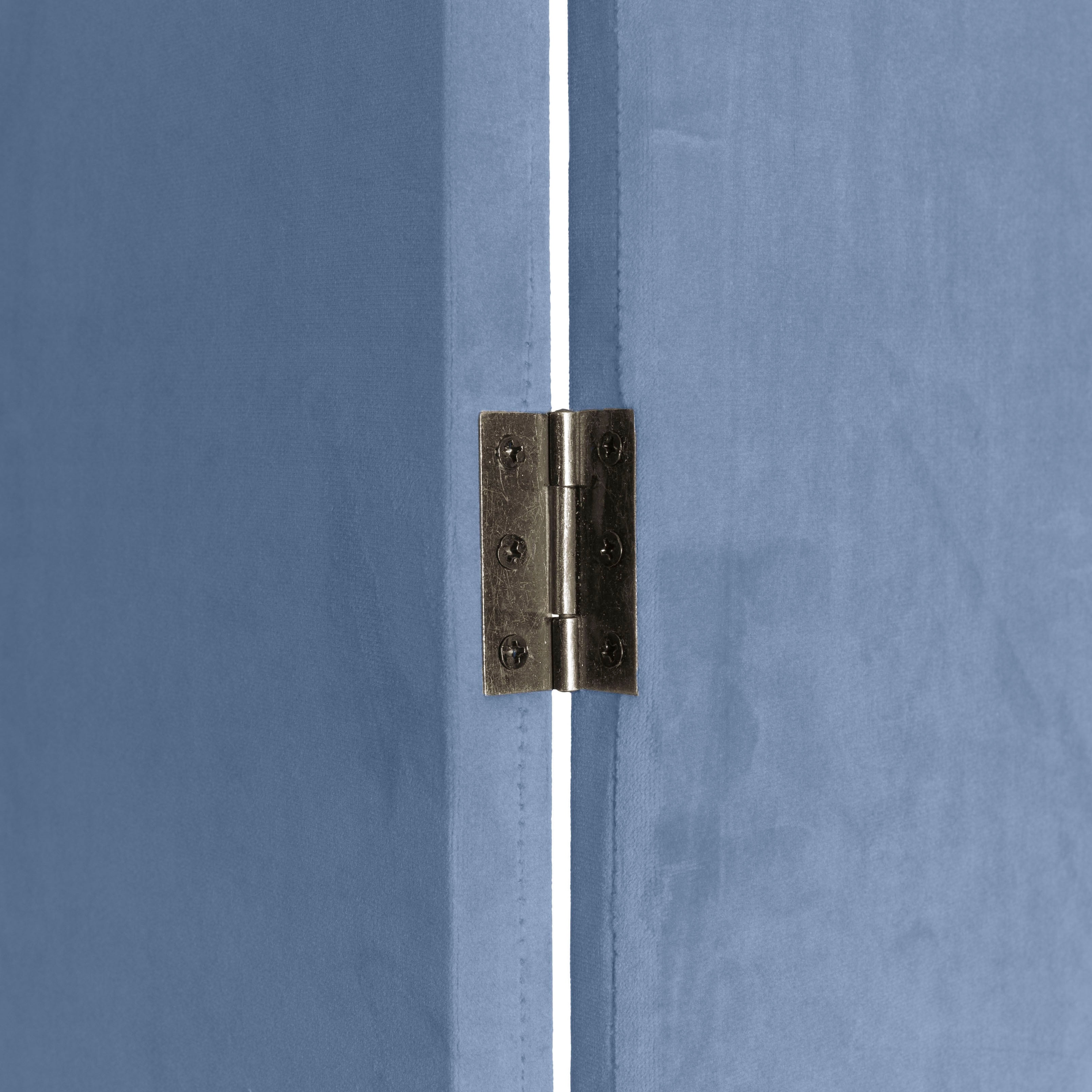 6 ft. Classic Arch Velvet Room Divider Blue 3 Panel
