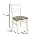 thumbnail image 6 of Dean Dining Chair Set of 2, Ladderback Design, White Mahogany Wood, 6 of 10