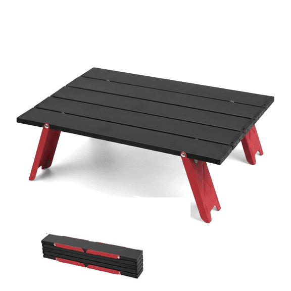 JWGIETK Small Folding Camping Table, Lightweight Portable Aluminum Side Table for Beach, Picnic, Tent & Outdoor (15.7" x 11.4" x 5.3")