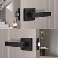 thumbnail image 3 of GFDYREE 4 Pack Matte Black Interior Door Handles Passage Function Heavy Duty Door Levers Durable Door Hardware, Left or Right Handing, Door Handle Set 2.07 lb One Lever, 3 of 7
