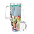 thumbnail image 2 of Pofeuu SpongeBob SquarePants Tasse à Glace en Acier Inoxydable 40OZ avec Poignée et Paille pour Plage/voyage, 2 of 8