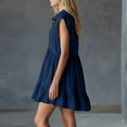 thumbnail image 4 of Ovbmpzd Ruffled Hem Women&nbsp;Dresses Green Plain Loose Fitting V-Neck Shift Long Summer&nbsp;Dresses&nbsp;for Women,XXXL, 4 of 5