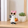 thumbnail image 5 of Halloween Ghost Figurine, Ghost Girl with Pink Bow & Hot Drink, Funny Ghost Statue Halloween Decor for Gift, Cute Spooky Tabletop Ornament for Home, Mantle, Desk & Party Decoration, 5 of 7