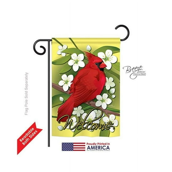 Breeze Decor 55032 Birds Cardinal 2-Sided Impression Garden Flag - 13 x 18.5 in.