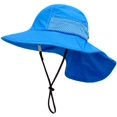 thumbnail image 1 of Gorro para el sol para bebé, gorro para el cuello para niña y niño, gorro de protección para niños, gorro de pescador transpirable, gorro de playa para niña, gorro de verano para niño, azul Talla M (2 - 6 años) JM, 1 of 5