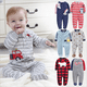 thumbnail image 2 of Newborn Baby Rompers 2019 Fall Winter Fleece Warm Little Brother Sister All Star Footed Baby Pajamas Infant jumpsuits Sleepwear, 2 of 5