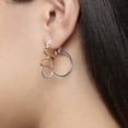 thumbnail image 2 of Minnie Mouse Hoop Earrings for Women Official License, Sterling Silver Minnie Earrings with 18k Pink Gold Flash-Plated Bow, 2 of 6
