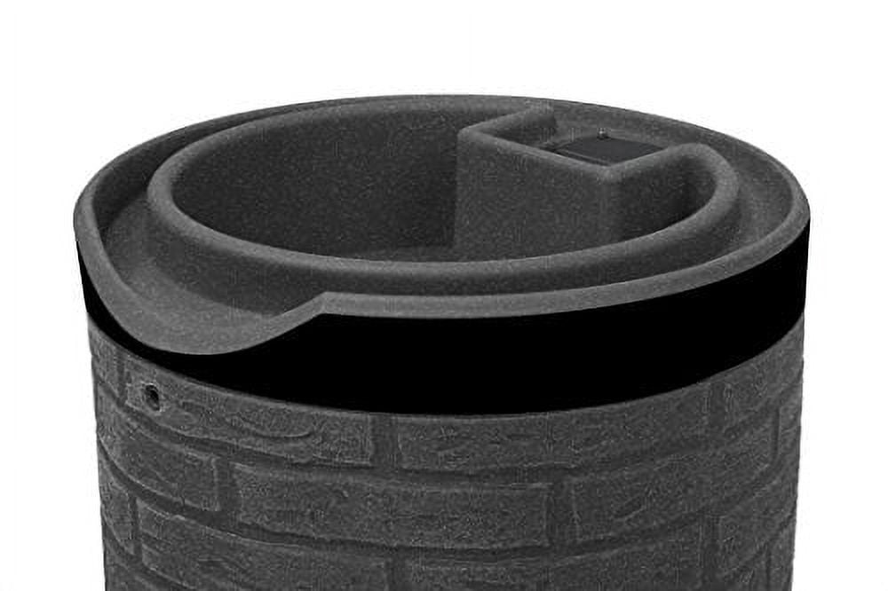 Good Ideas IMP-D50-DR-DAR Impressions Darkened Ribs Downton Rain Saver Barrel, 50 Gallon, Dark Granite