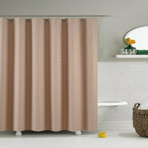 Goory Waterproof Bathroom Shower, Solid Color Shower Curtains