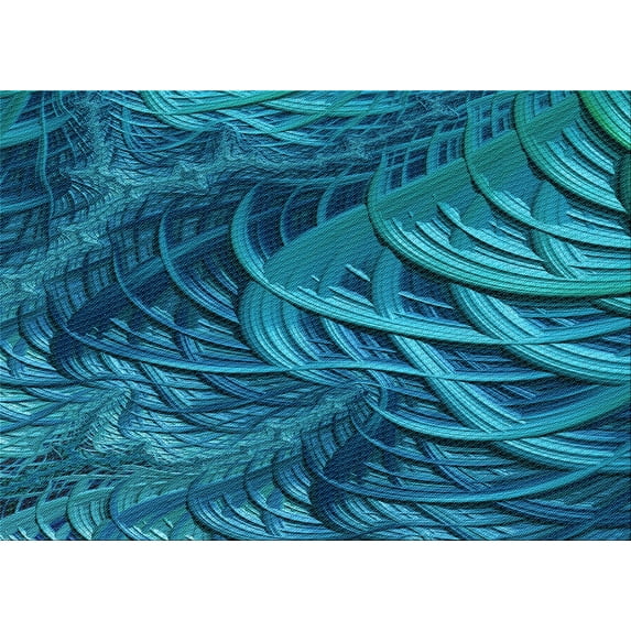 Ahgly Company Machine Washable Indoor Rectangle Transitional Deep Sky Blue Area Rugs, 5' x 7'