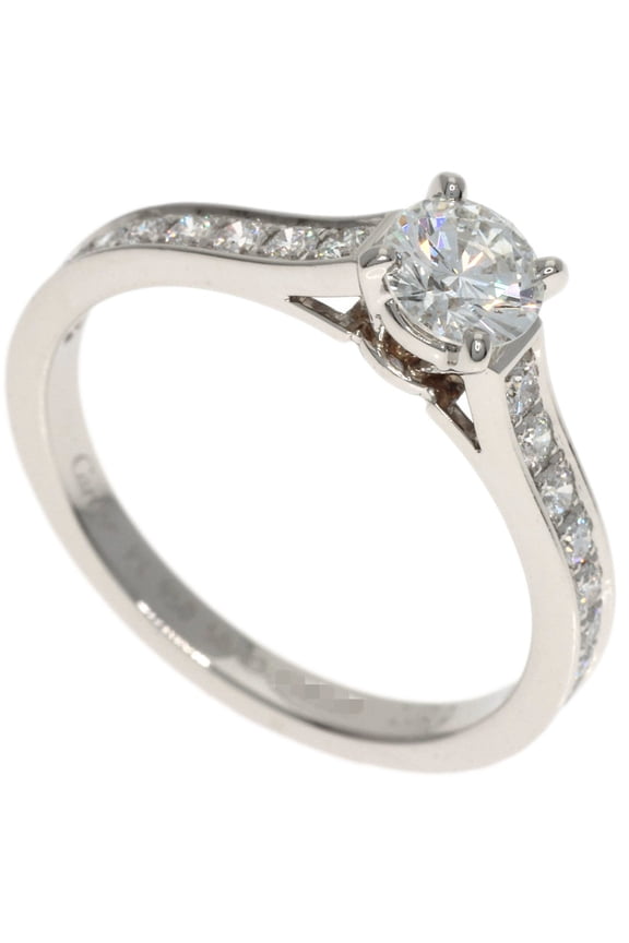 Pre-Owned Cartier Solitaire Diamond F-VVS2-VG #50 Ring, Platinum PT950, Women's (CARTIER)