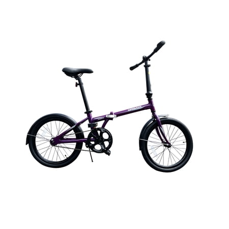 Origami Cobra single-speed lightweight aluminum folding bike in Purple