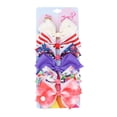 thumbnail image 1 of 6-Piece Grosgrain Hair Bows - Metal Clips, Rainbow Design & Handmade - Stylish Hair Accessories for Girls, 1 of 4