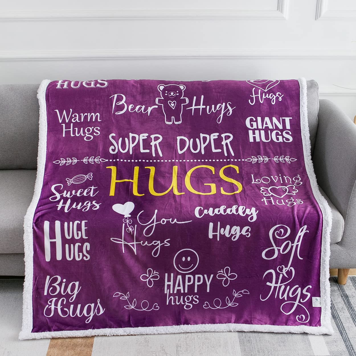 Piwaka Hug Blanket Gifts for Loved One Cosy Sherpa Fleece Blanket in