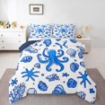 thumbnail image 1 of Erosebridal Ocean Octopus Bedding Twin Comforter Set For Teen,Starfish Seashell Down Comforter,Microfiber Reversible Bedding Sets Twin with Comforter,Sea Decor, 1 of 8