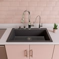 thumbnail image 3 of ALFI brand AB3020DI-BLA Black 30" Drop-In Single Bowl Granite Composite Kitchen Sink, 3 of 10