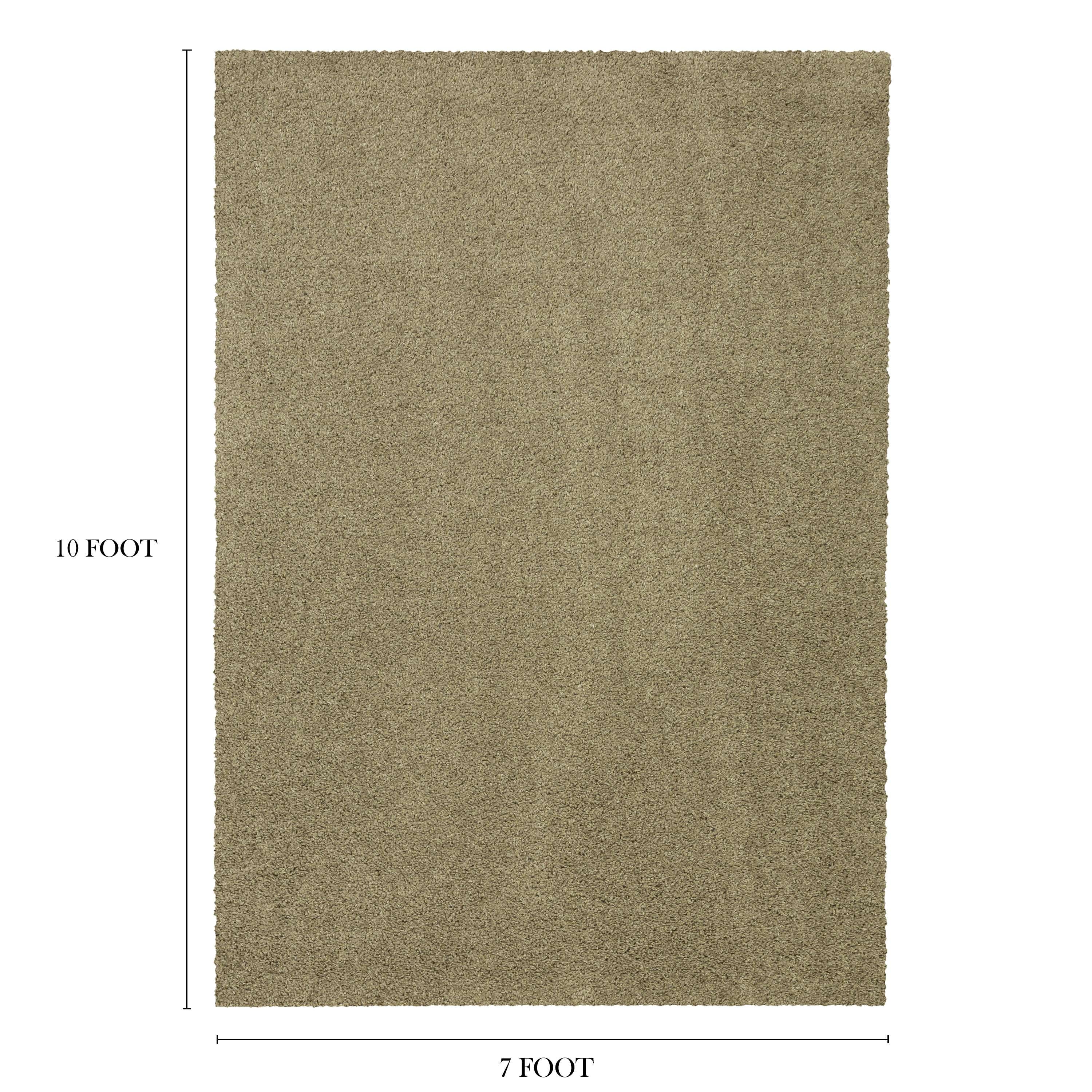 Mainstays Traditional Mushroom Tan Shag Indoor Area Rug, 7' x 10'
