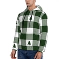 thumbnail image 3 of Daiia Green White Lumberjack Plaid for Men's Fashion Hoodies & Sweatshirts with Kangaroo Pocket Hooded Sweatshirt Breathable & Moisture Wicking-Small, 3 of 7
