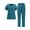 Blue-A#190526NN, variant on Hearthz Scrubs for Women Set Stretch Scrub Top & Jogger Pants Plus Size Medical Nursing Uniform Set with Pocket