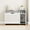 White, variant on Homhougo Cat Litter Box Enclosure,Litter Box Enclosure with Top Opening with Cushion,Modern Wood Cat Washroom Hidden Litter Box Furniture House as Table Nightstand with Scratch PadBrown