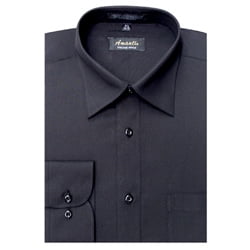 CL1002-16x32/33 Men's Wrinkle Free Solid Black Dress Shirt