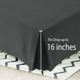 Unique Bargains 16" Drop Pleated Brushed Bed Skirt Queen Black