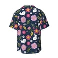 thumbnail image 2 of Xecao offers the Floral Rabbit for Men's Casual Short-sleeved Shirt, a button-up collared shirt with a pocket, perfect for beach vacations and yacht travel in the Medium size., 2 of 7