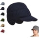 thumbnail image 1 of Gorro de punto elástico con protección para las orejas para hombres, gorro de punto grueso con forro polar grueso de invierno con visera, 1 of 3