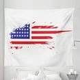 thumbnail image 1 of American Tapestry, Grunge American Flag Composition Freedom Glory Patriotic Modern, Fabric Wall Hanging Decor for Bedroom Living Room Dorm, 5 Sizes, Vermilion Navy Blue, by Ambesonne, 1 of 1