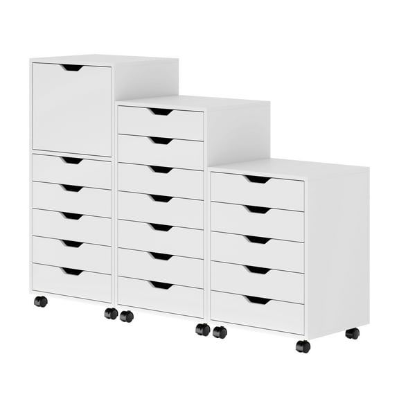Winsome Halifax 3-Pc Multi-Drawer Storage Cabinet Set 10395, White Finish