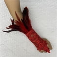thumbnail image 4 of WHEANG Lace Decor Single Glove for Women Men Soft & Stretchy Comfort Lace Gloves Women's Fingerless Gloves Elegant Gown Accessories Fingerless Gloves for Performance Wine Summer Sales Under $2, 4 of 4
