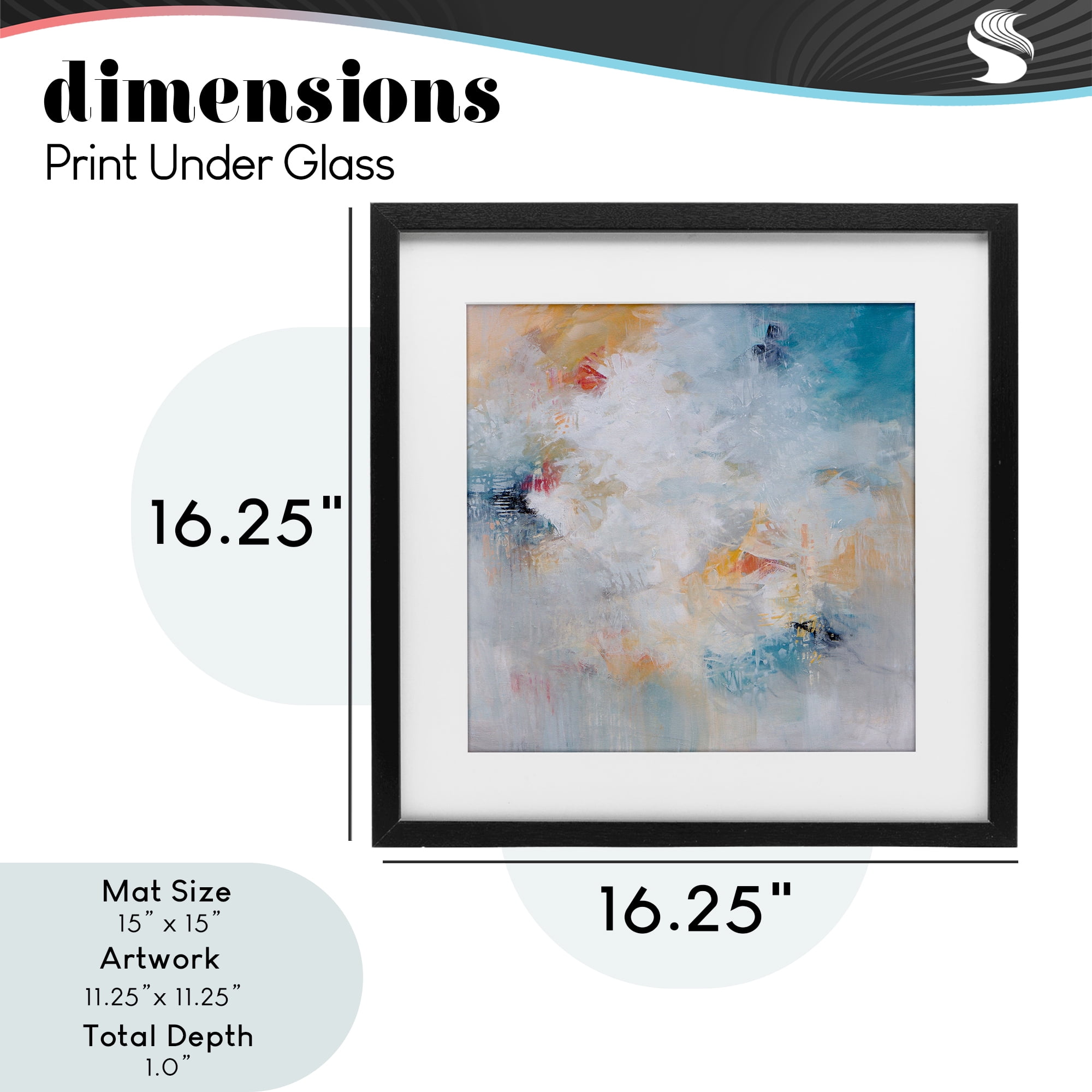 Veiled Dance Abstraction Black Framed Print Under Glass, design by Karen Hale