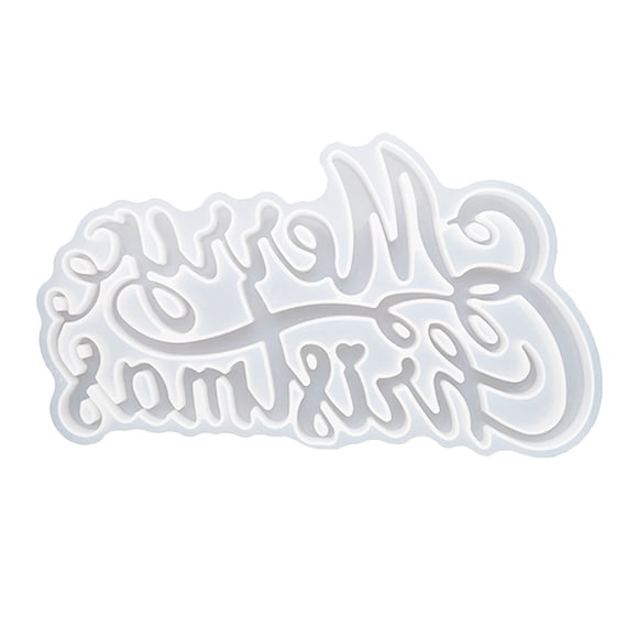 FELTECHELECTR Moldes de letras 3D de Feliz Navidad, molde de silicona navideño, molde de epoxi de cristal DIY