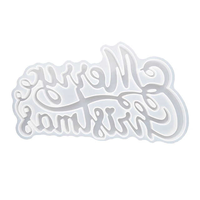 Molde de silicona para letras de Feliz Navidad, molde para adorno navideño colgante