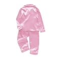 thumbnail image 6 of Silk Stain Family Christmas Pajamas Matching Sets Button Down Long Sleeve Shirts and Pants Silky Stain Xmas Pjs for Family Pictures Pink, 6 of 6
