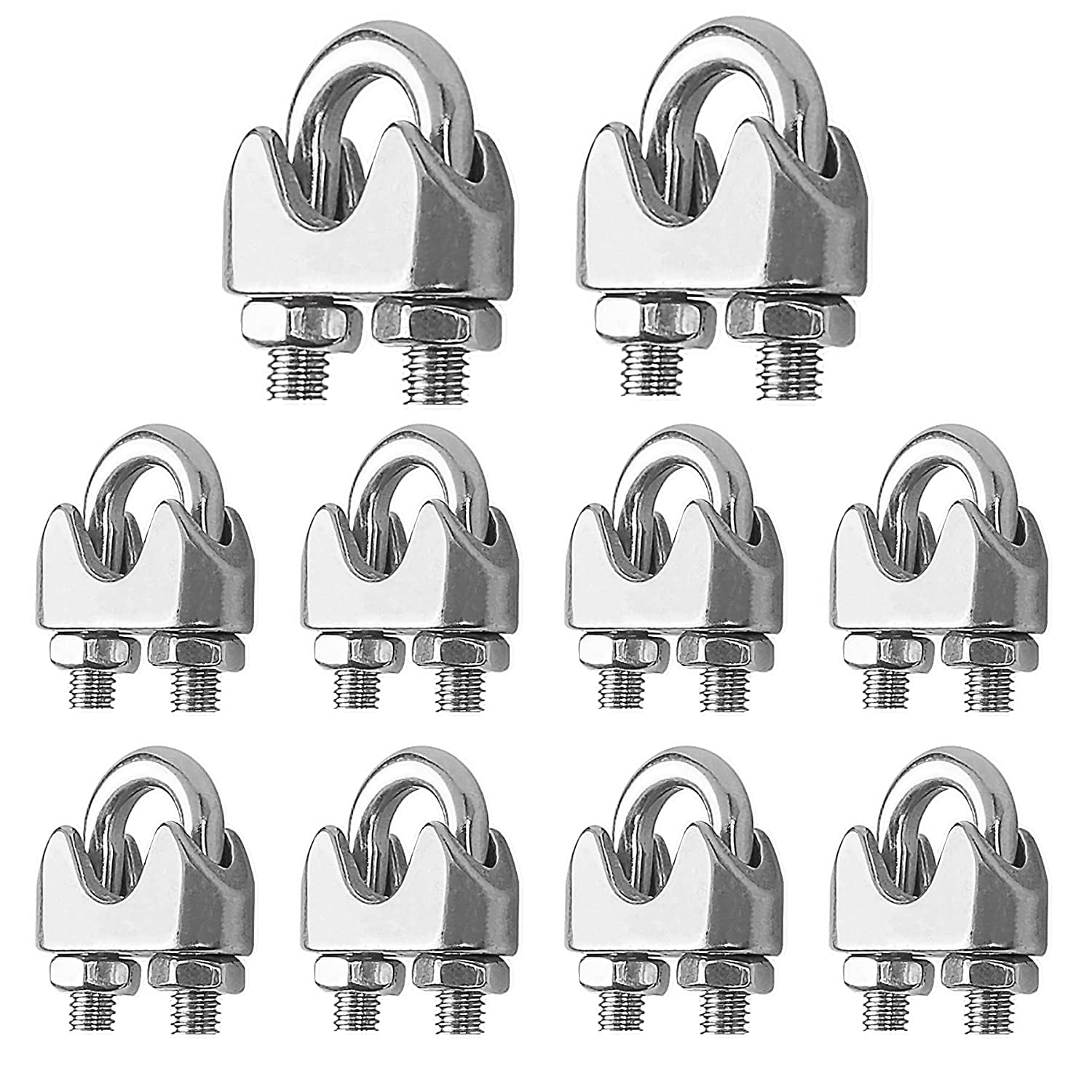 Wire Cable Clamp 10 Pcs Stainless Steel Cable Clamp 4mm M4 Yoke Cable