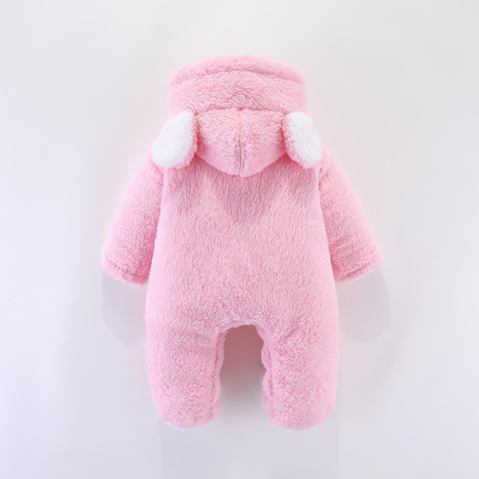 MuZeFu Rompers for Baby Girls Long Sleeve Newborn Baby Winter Girls Boys Clothes Warm Bear Ears Overall Rompers Hooded Jumpsuit
