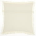 thumbnail image 2 of Mina Victory Life Styles 18" Cotton Fringed Edges Solid Throw Pillow in Ivory, 2 of 5