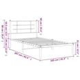 thumbnail image 2 of vidaXL Metal Bed Frame without Mattress with Headboard Black 39.4"x78.7", 2 of 9