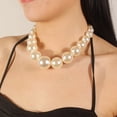 thumbnail image 2 of Europa y Estados Unidos collar exagerado simple imitación perla clavícula cadena, 2 of 6