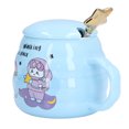 thumbnail image 4 of 450ml Ceramic Coffee Cup Cute Tea Mug with Lid Spoon for Office Home Holiday GiftsSpace Pattern, 4 of 6