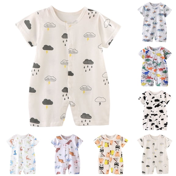 Baby Bodysuit Boy Girl Clothes Soft Newborn Infant Outfit for 0-6 Months Preemie Baby Suit Newborn Crawling Suit Short Sleeved Thin Coat Infant And Toddler Clothing