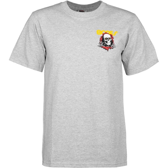 Powell Peralta Ripper Short Sleeve T-Shirt Heather Grey, Small, Men's