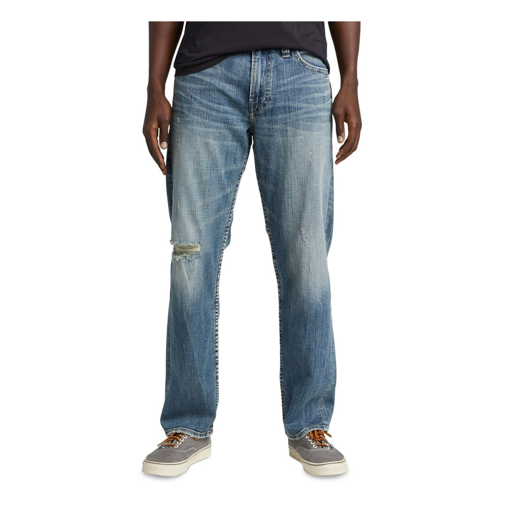 SILVER - SILVER Mens Blue Tapered, Athletic Fit Jeans 30W/ 32L ...