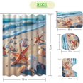thumbnail image 3 of 4 Pcs Starfish and Seashells Shower Curtain Sets with Rugs and Bath Mat, Nautical Coastal Coral Shower Curtain with 12 Hooks,Art Shower Curtain for Bathroom Decor Sets, 3 of 6