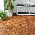thumbnail image 2 of SAFAVIEH Hanoi Outdoor Patio 12 Slat Wooden Floor Tile, Natural, Set of 10, 2 of 7